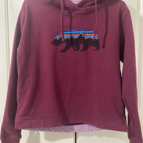 Patagonia Tops - Patagonia Maroon Bear uprisal hoodie M